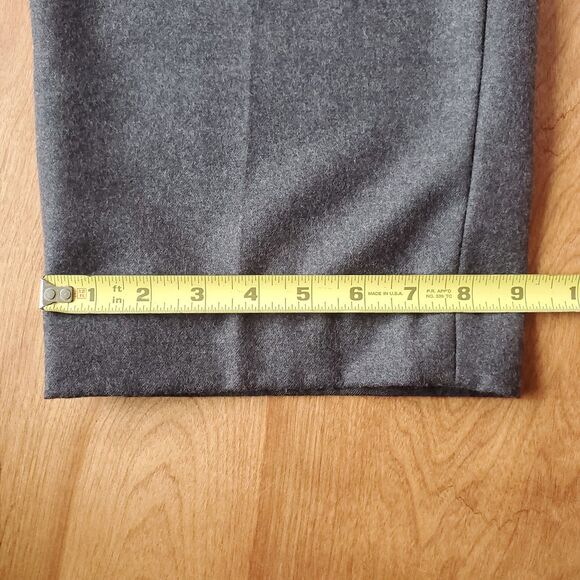 LL Bean Wool Flannel Pants Mens 34 x 27 Gray Classic Flat Front Ivy Style - Picture 14 of 14